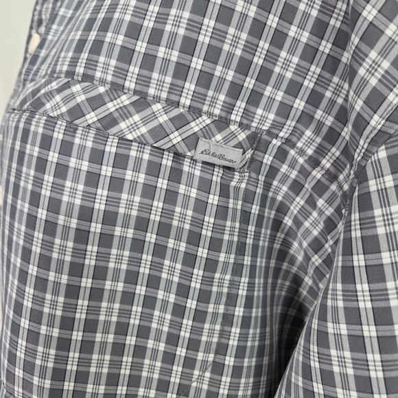 Eddie Bauer Black and White Plaid Casual Shirt Size 2XL - Picture 3 of 5